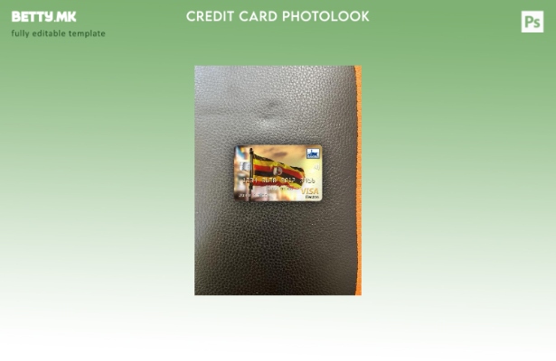 модерен стил Уганда ABC банка на Уганда виза електронски фото изглед преден шабл